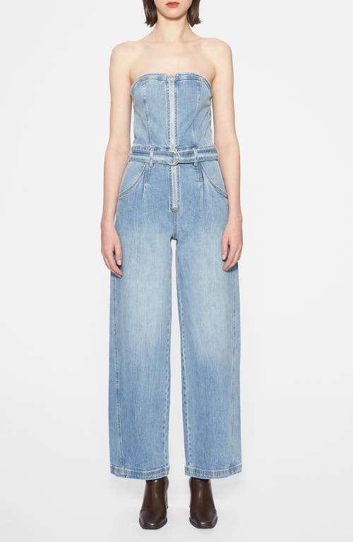 Bayeas Annesa Strapless Denim Jumpsuit In Blue