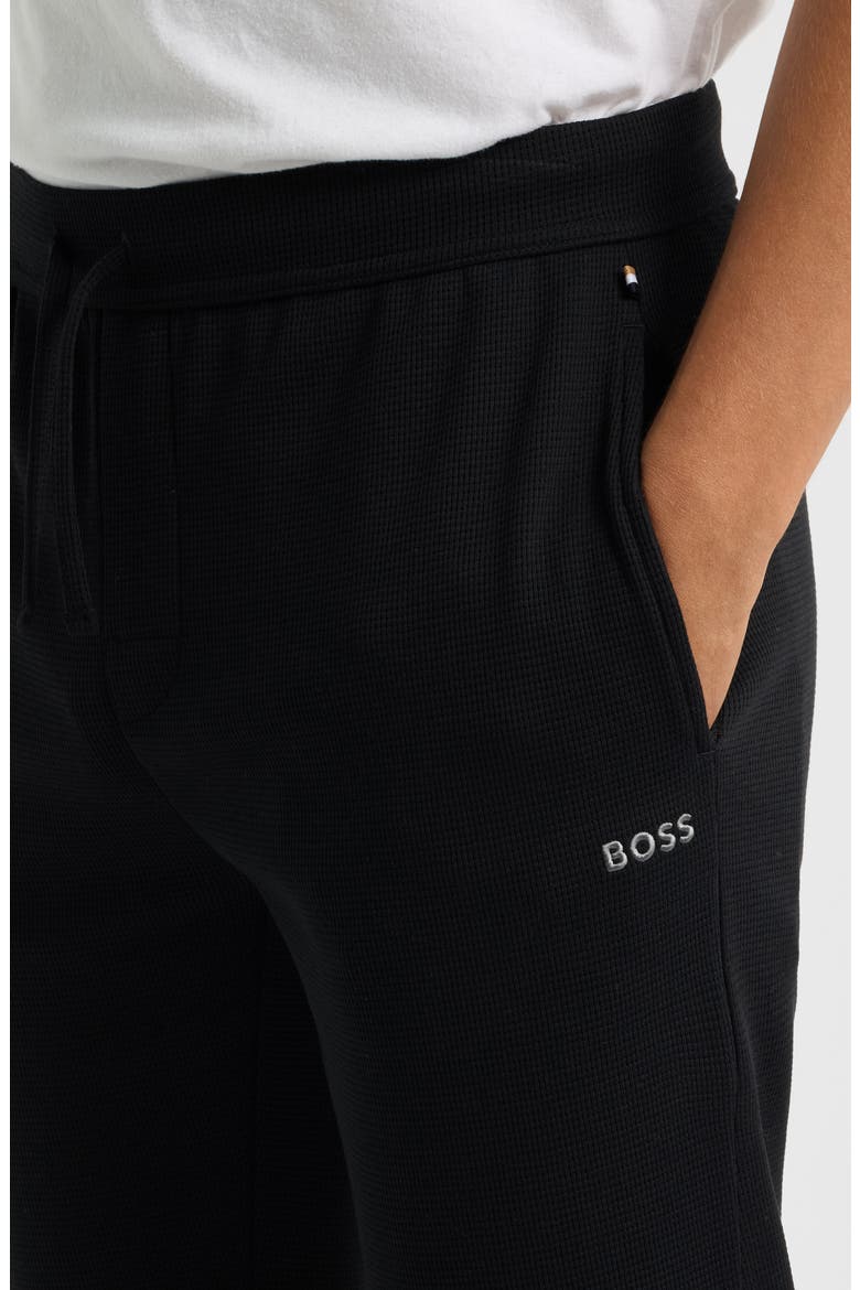 Waffle Knit Joggers, Alternate, color, BLACK