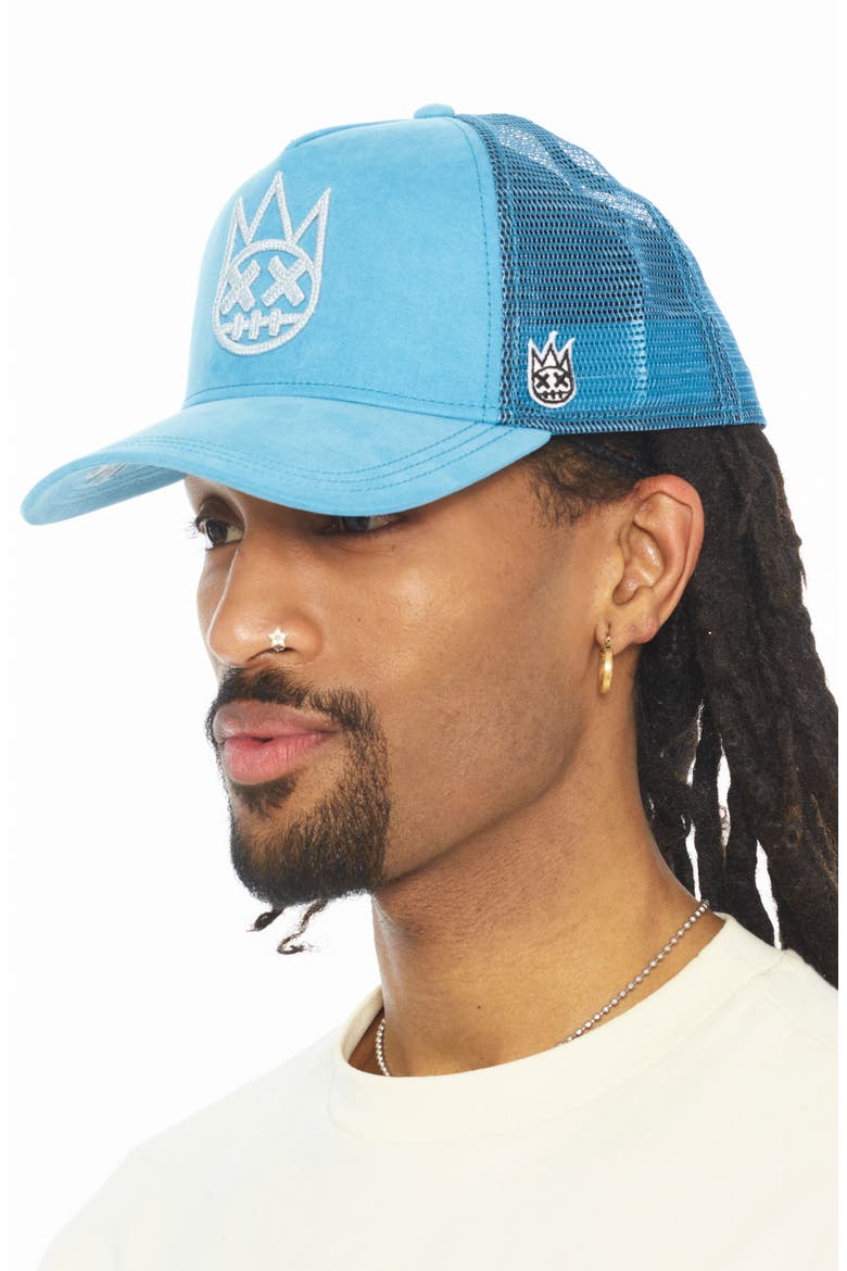 Logo Mesh Back Trucker Hat, Alternate, color, NAVAGIO BAY