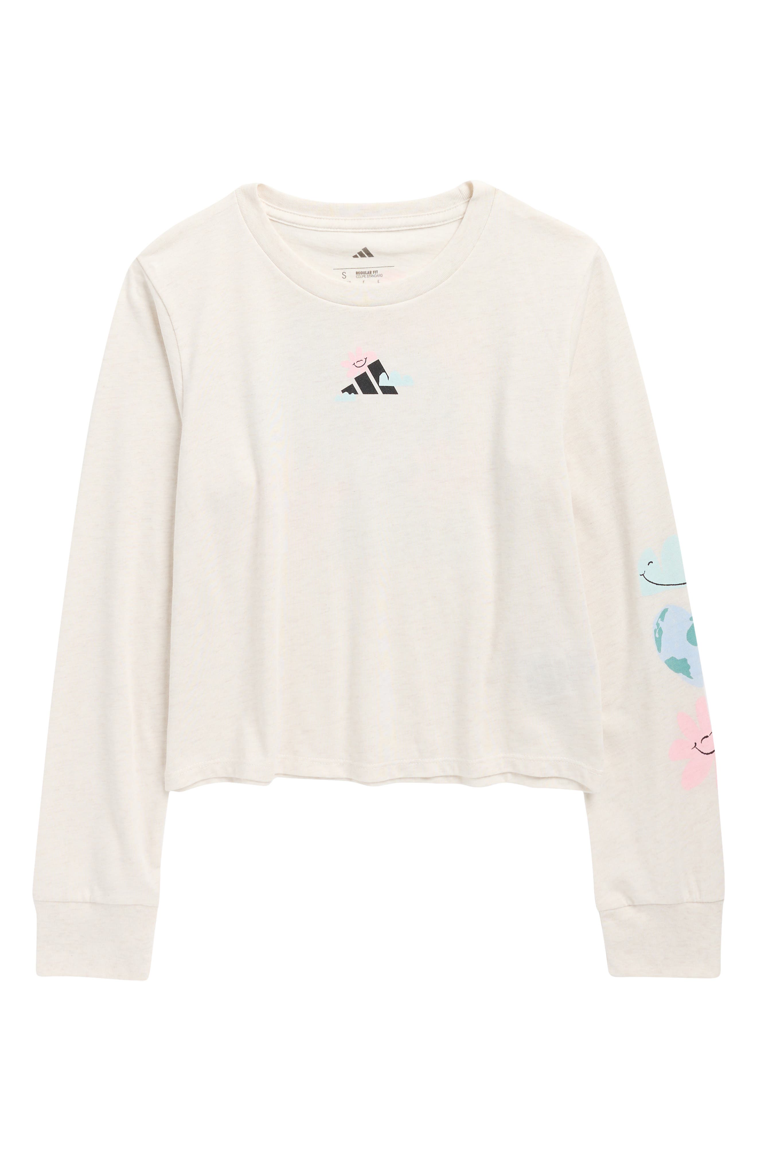 adidas Kids' Regular Fit Long Sleeve Logo Graphic T-Shirt