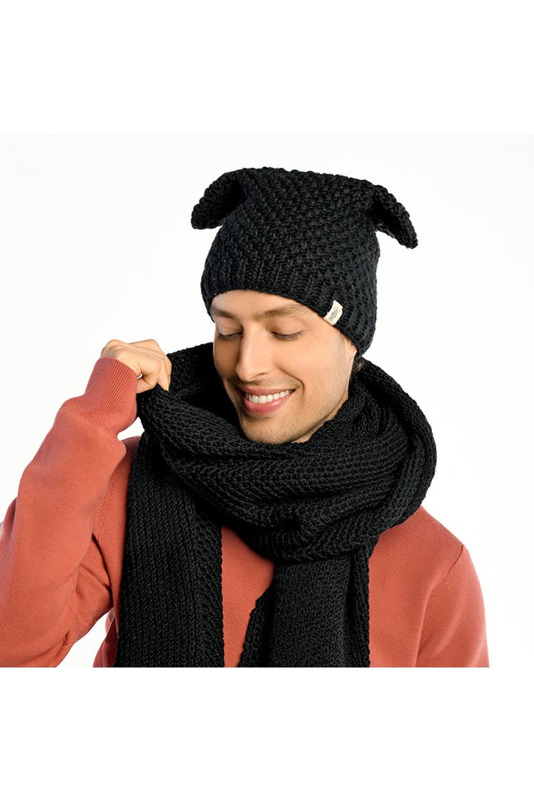 Bear Ear Beanie, Alternate, color, Black
