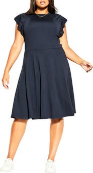 City Chic Frill Sleeve Dress