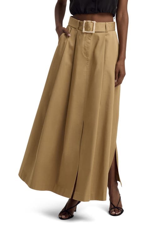 The Gabby Belted Stretch Cotton Skirt