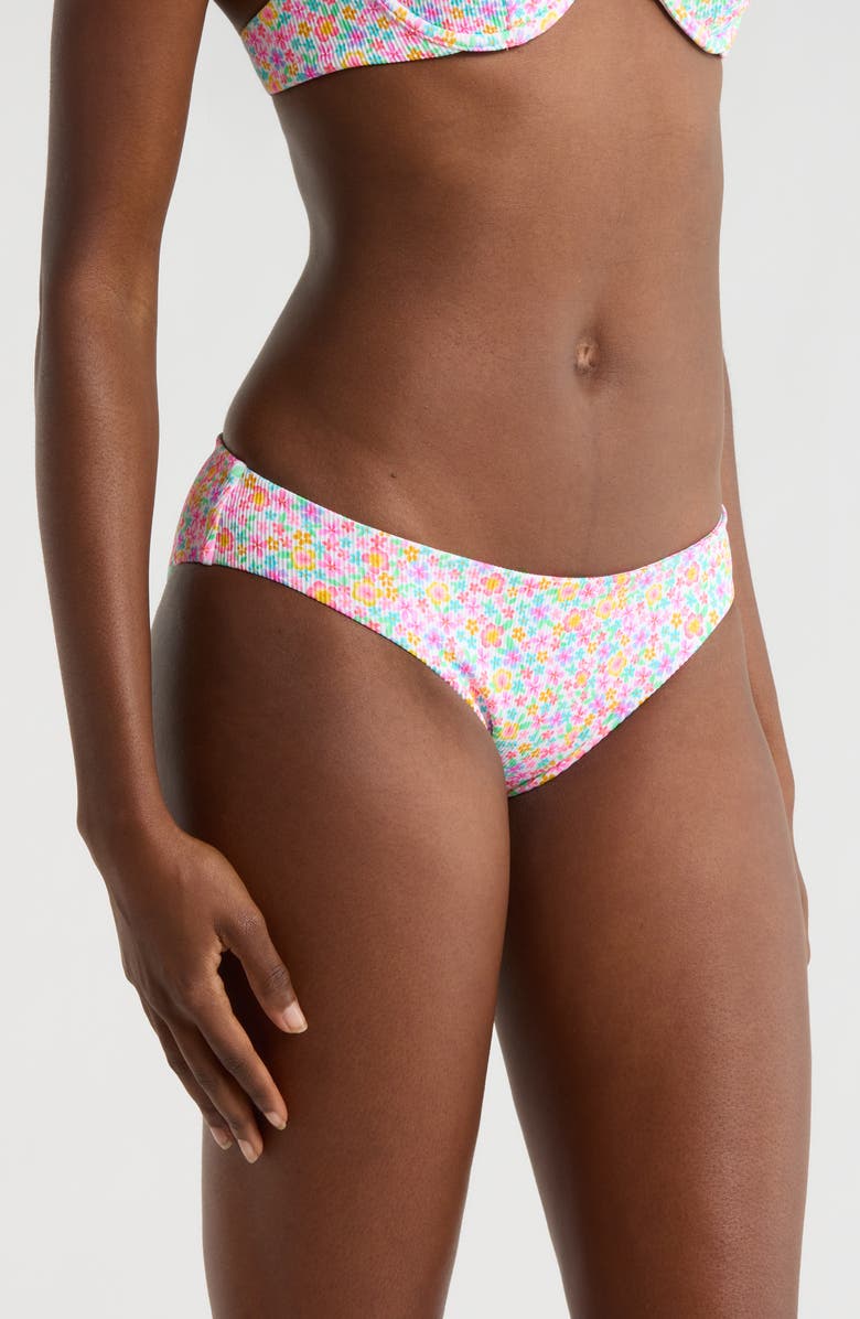 Kulani Kinis Floral Rib Bikini Bottoms, Alternate, color, Field Trip