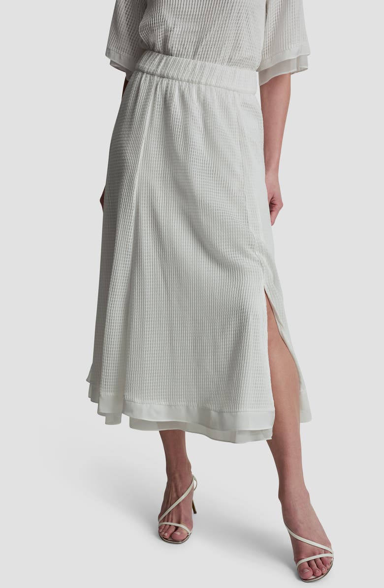 DKNY Windowpane A-Line Skirt, Alternate, color, Ivory