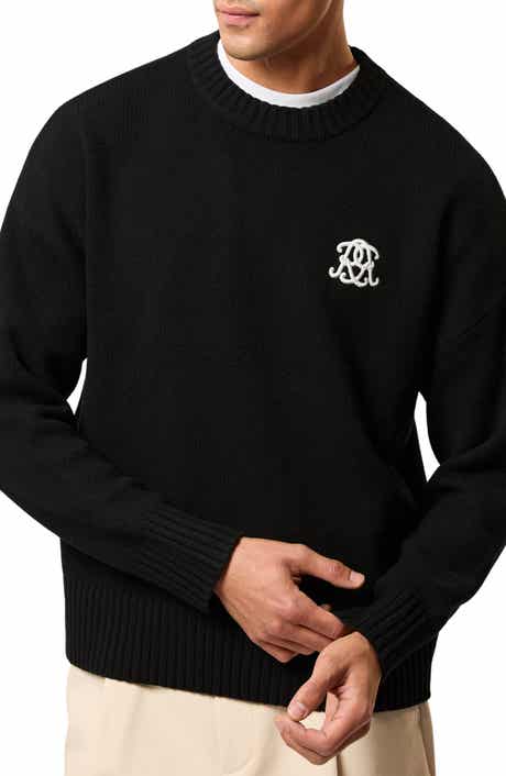 Reiss Archibald Embroidered Wool Sweater