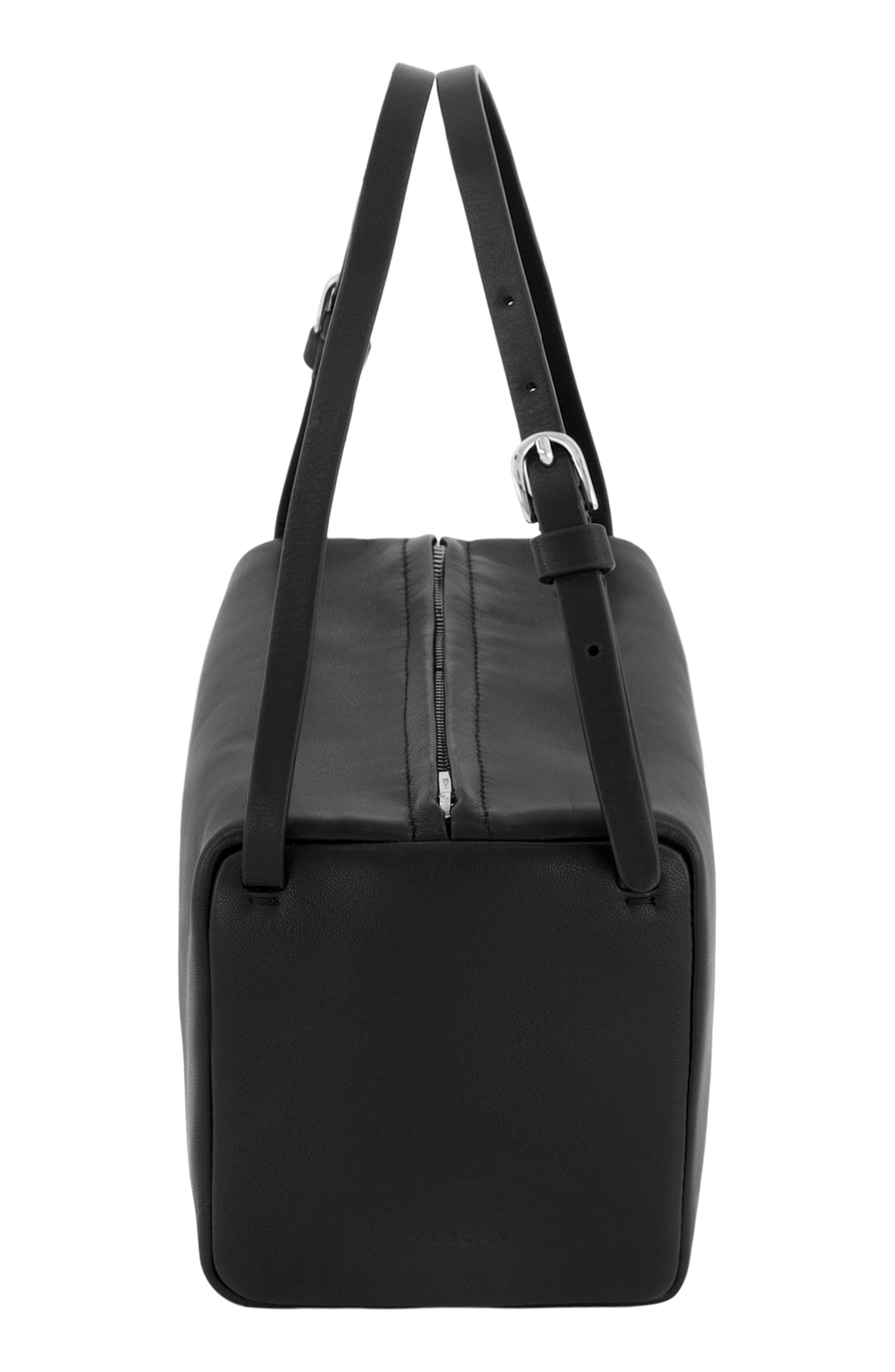 Vince Josie Leather Top Handle Bag, Alternate, color, Black