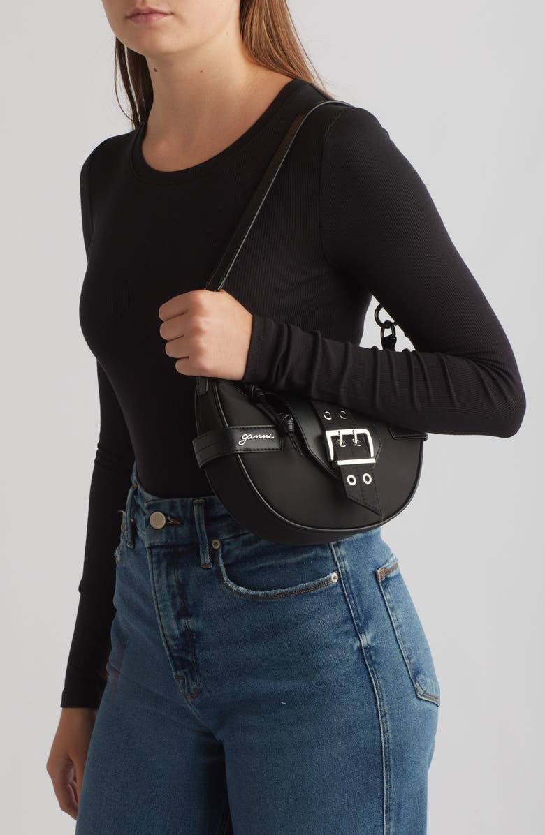 Ganni Bucky Small Nylon Crossbody Bag, Alternate, color,