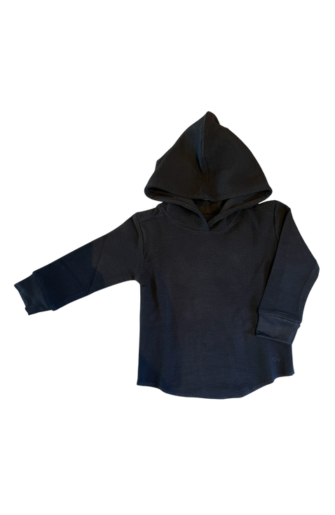 Waffle Knit Hooded Pullover