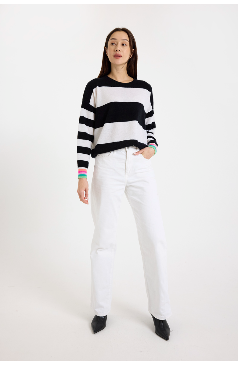 Brodie Pure Cashmere Molly Crew Neck 100% Cashmere Sweater, Alternate, color, Black