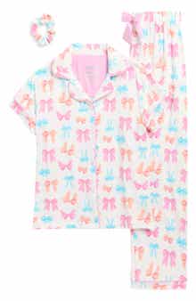 SLEEP ON IT Kids' Two-Piece Coat Pajamas & Scrunchie Set