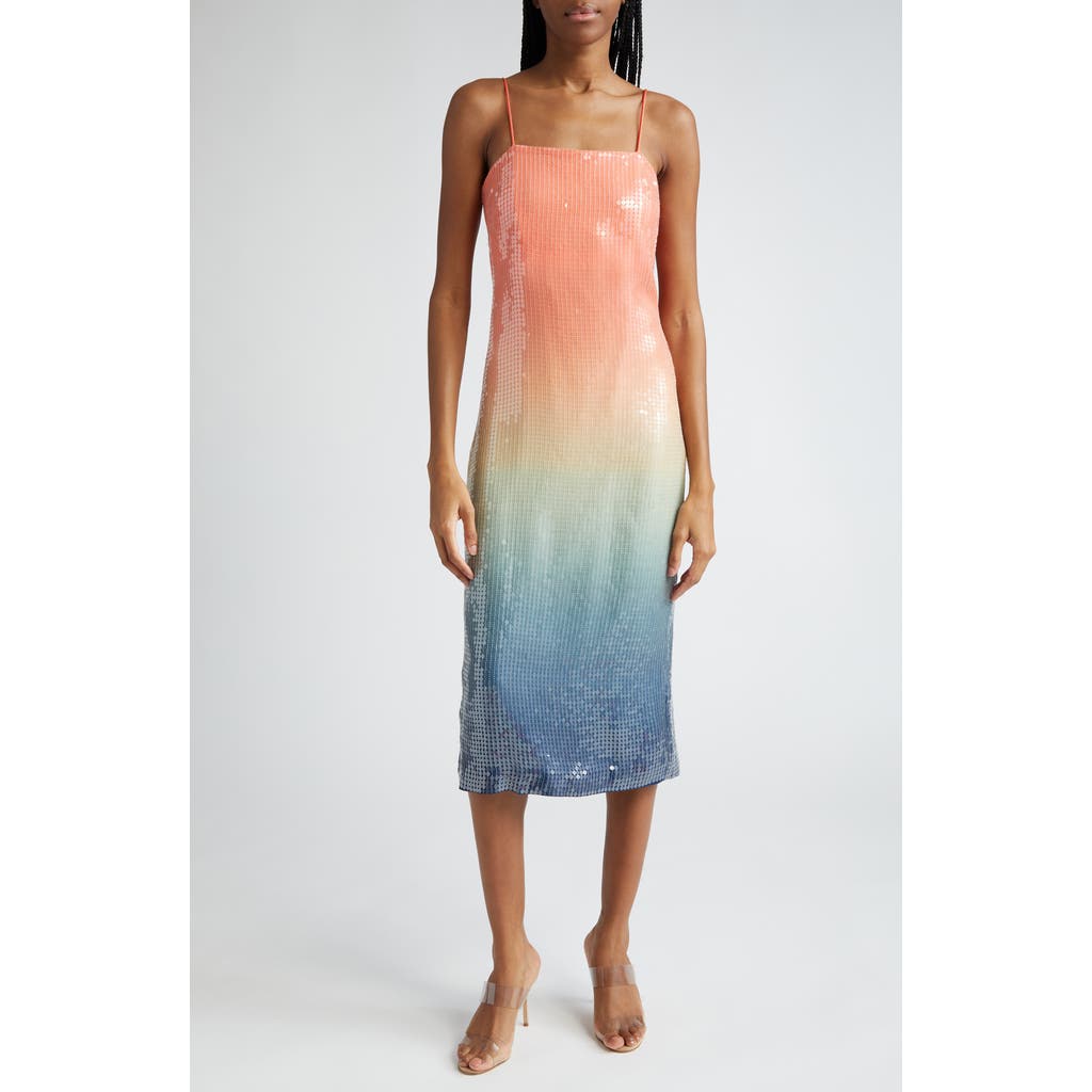 Veronica Beard Leda Sequin Midi Dress In Ombre Multi