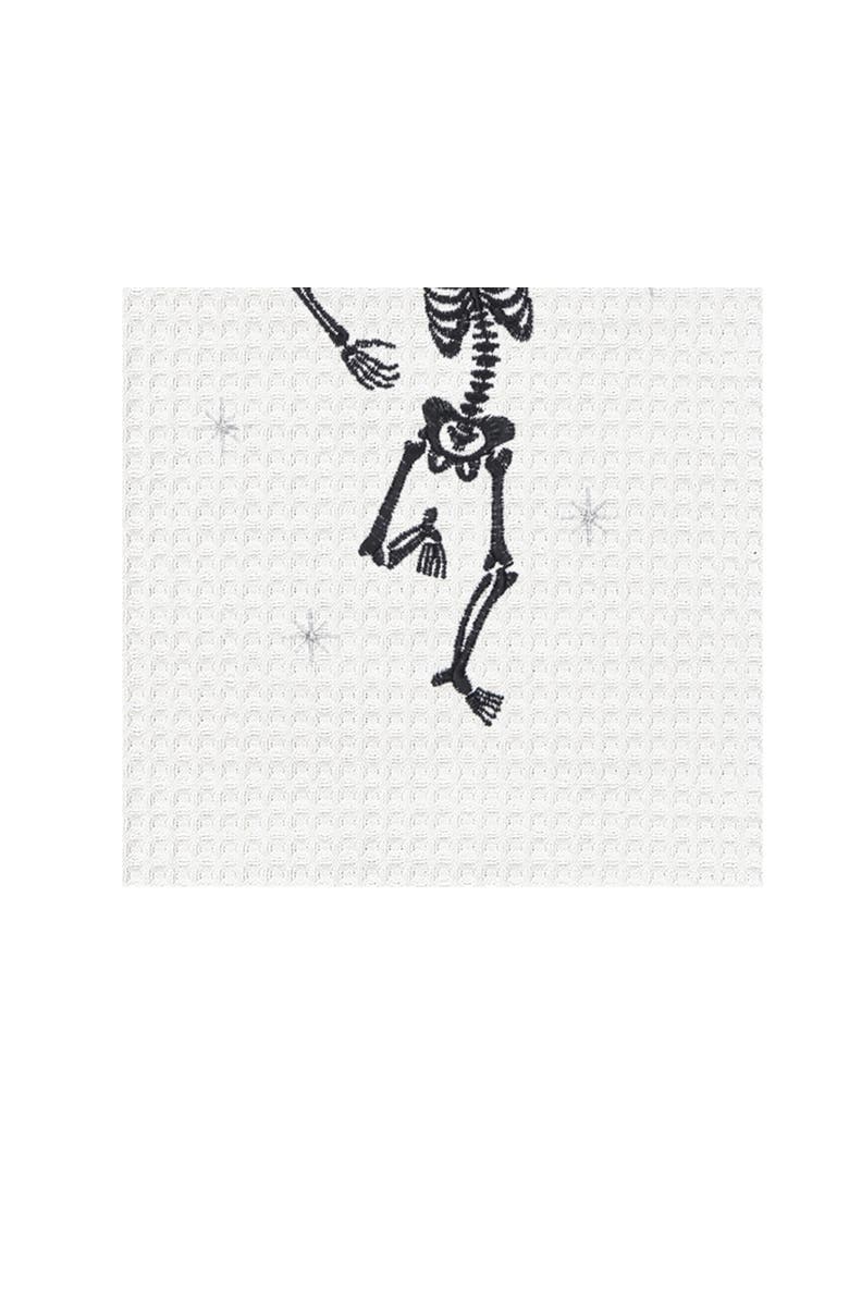 C&F Home Dancing Jack O' Lantern Skeleton Halloween Embroidered 100% Cotton Waffle Weave Kitchen Dishtowel, Alternate, color, Orange