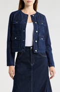 JASON WU Collarless Crop Denim Jacket