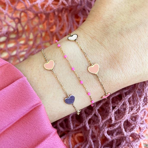 The Lovery Fine Jewelry Multicolored Mixed Heart Station Bracelet