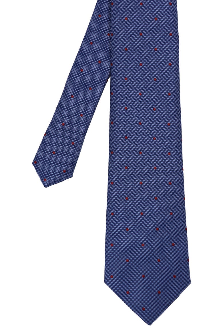 Dot Print Tie, Alternate, color, NAVY/ BURGUNDY