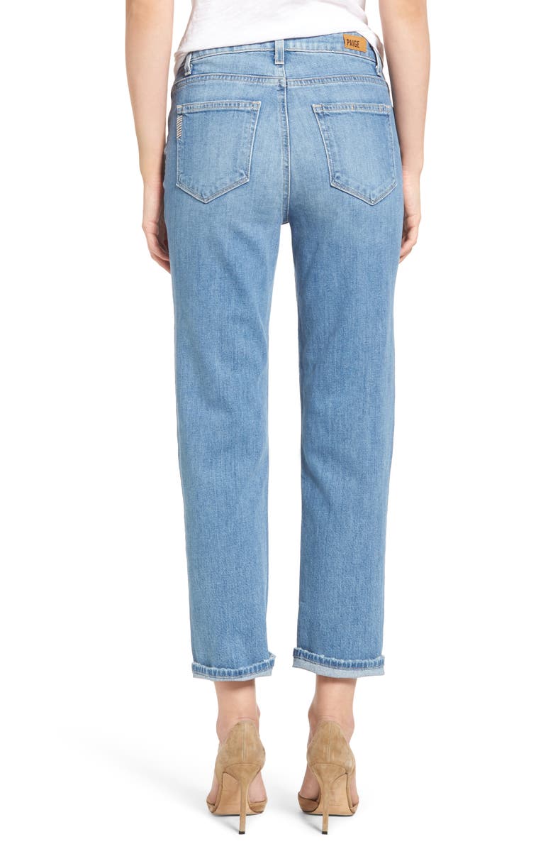 PAIGE Sarah High Waist Crop Straight Leg Jeans, Alternate, color,