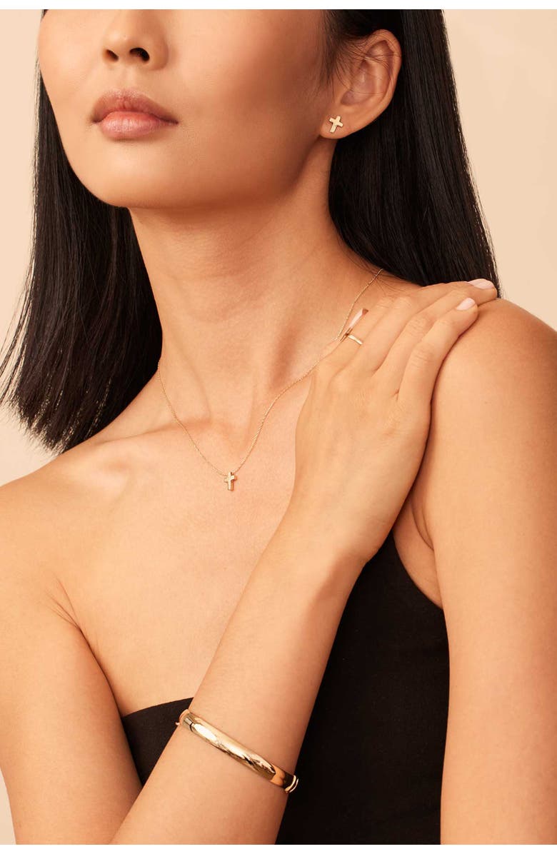 Oradina 14K Yellow Gold Crossroads Pendant Necklace, Alternate, color, Yellow Gold