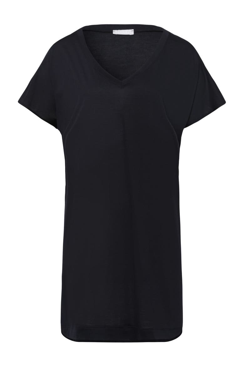 Laura Cotton Blend V-Neck Bigshirt, Main, color, Black