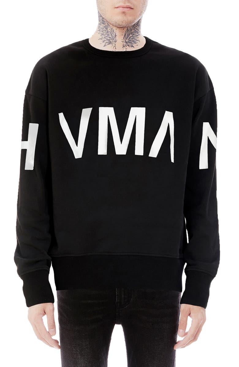 HVMAN Logo Crewneck Cotton Sweatshirt, Main, color,