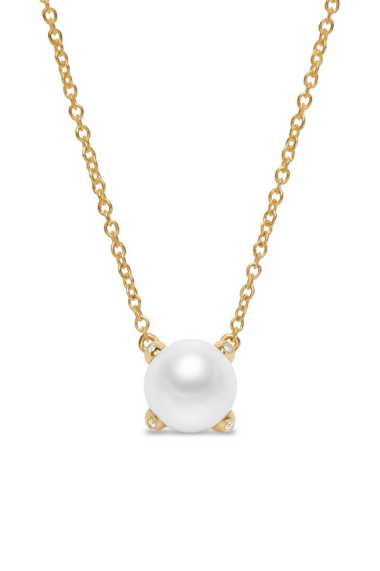 Pearl Classics Necklace with Diamonds, 6.5mm, Main, color, GOLD
