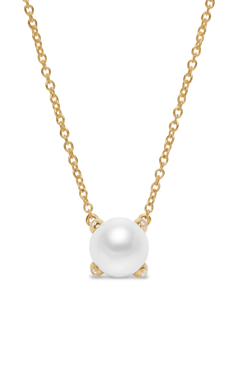 David Yurman Pearl Classics Necklace with Diamonds, 6.5mm, Main, color, Gold