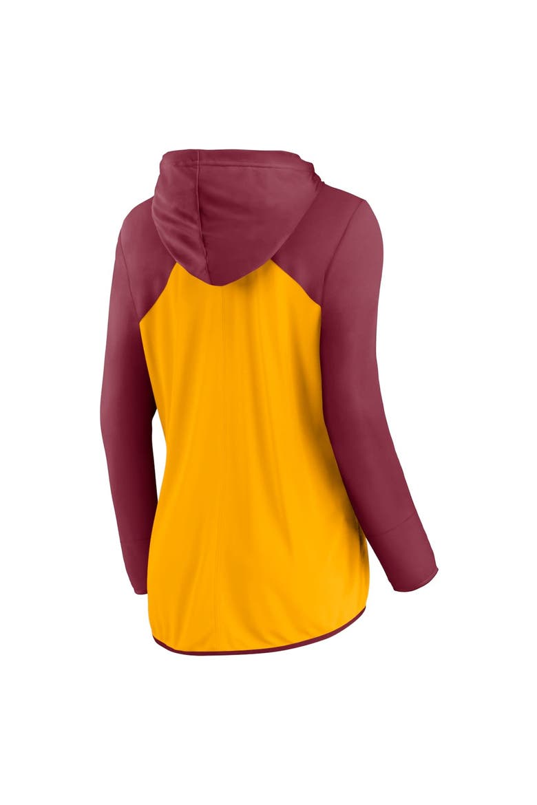 Women's Fanatics Gold/Burgundy Washington Commanders Script Full-Zip Hoodie, Alternate, color, Gold