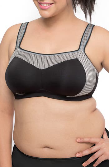Curvy Couture Wireless Sports Bra In Multi
