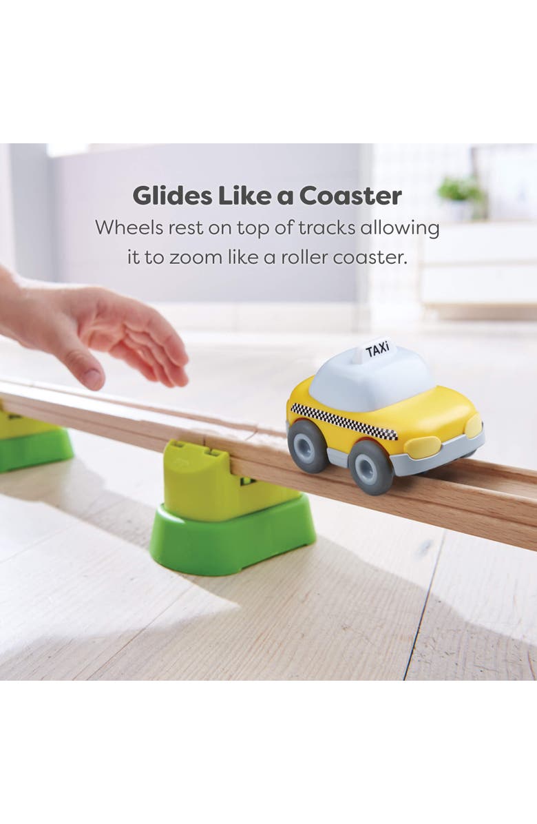 HABA Toddler Car Toy - Kullerbu Taxi Push and Go Racing Car for Kids Ages 2 and Up, Friction Powered Cars for Kullerbu Track System, Alternate, color, Multi