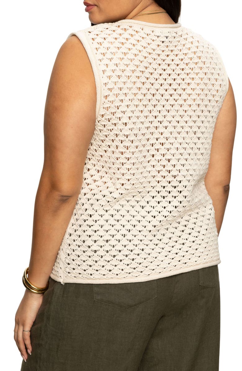 Sanctuary Open Stitch Sleeveless Cotton Sweater, Alternate, color, 