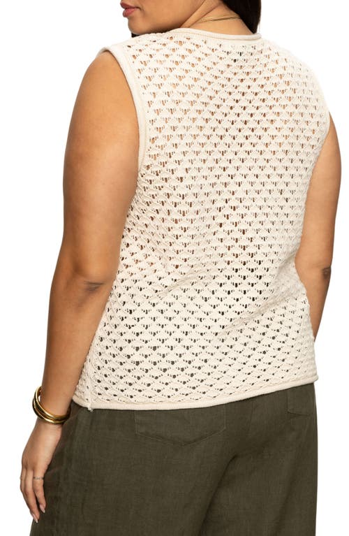 Sanctuary Open Stitch Sleeveless Cotton Sweater In Eco Natural