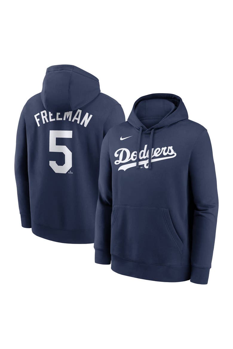 Men's Nike Freddie Freeman Navy Los Angeles Dodgers Player Name & Number Club Pullover Hoodie, Main, color, Navy