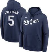 Nike Men's Nike Freddie Freeman Navy Los Angeles Dodgers Player Name & Number Club Pullover Hoodie