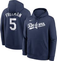 Nike Men's Nike Freddie Freeman Navy Los Angeles Dodgers Player Name & Number Club Pullover Hoodie