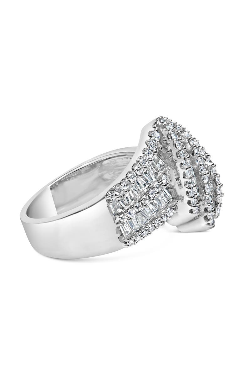 Haus of Brilliance 14K White Gold 1-1/2 Cttw Diamond Bypass Cocktail Ring Band, Alternate, color, White