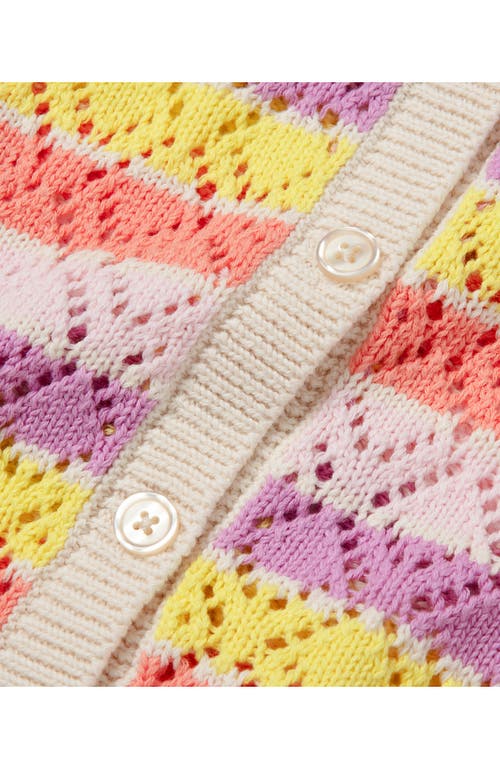 LANDS' END LANDS' END GIRLS BUTTON FRONT CABLE CARDIGAN 