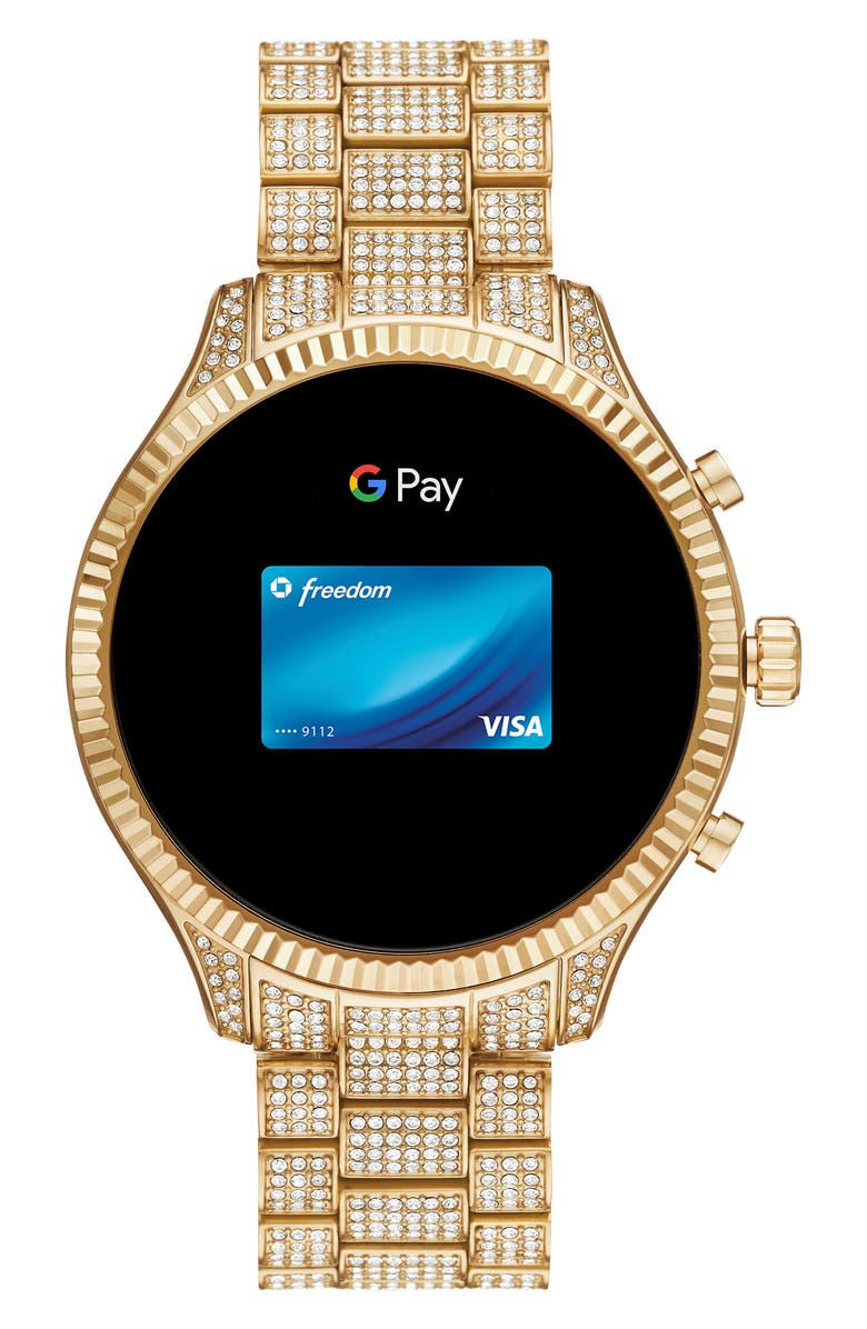 Michael Kors Access Michael Kors Gen 5 Lexington Pavé Crystal Bracelet Smart Watch, 44mm, Alternate, color,