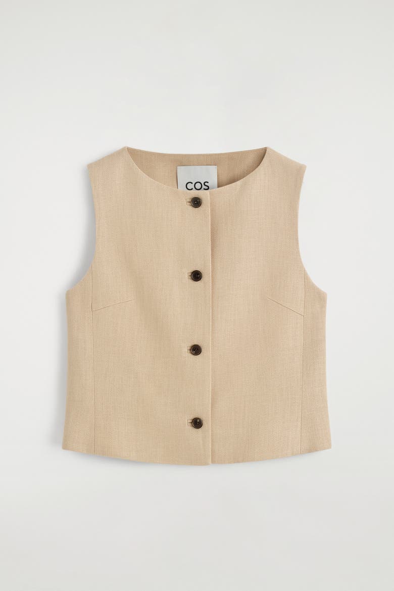 Tailored Vest, Alternate, color, BEIGE