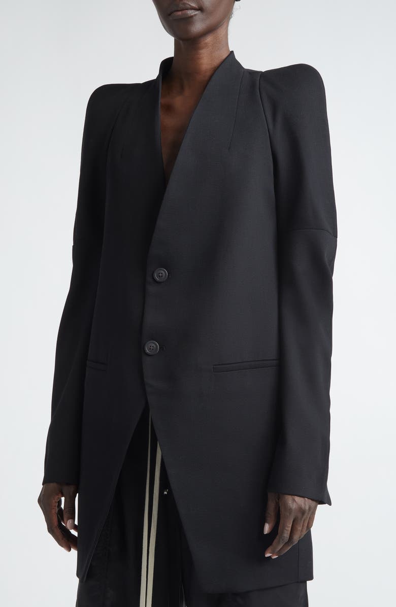 Rick Owens Temple Metro Wool Jacket, Alternate, color, Black