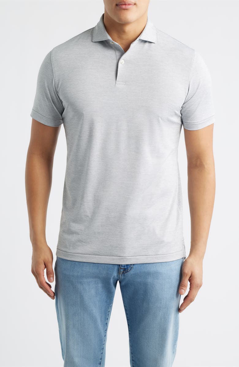 Peter Millar Treble Performance Jersey Golf Polo, Main, color, Gale Grey