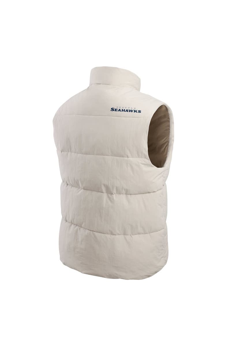 Darius Rucker Collection by Fanatics Men's Darius Rucker Collection by Fanatics Cream Seattle Seahawks Puffer Full-Snap Vest, Alternate, color, Cream