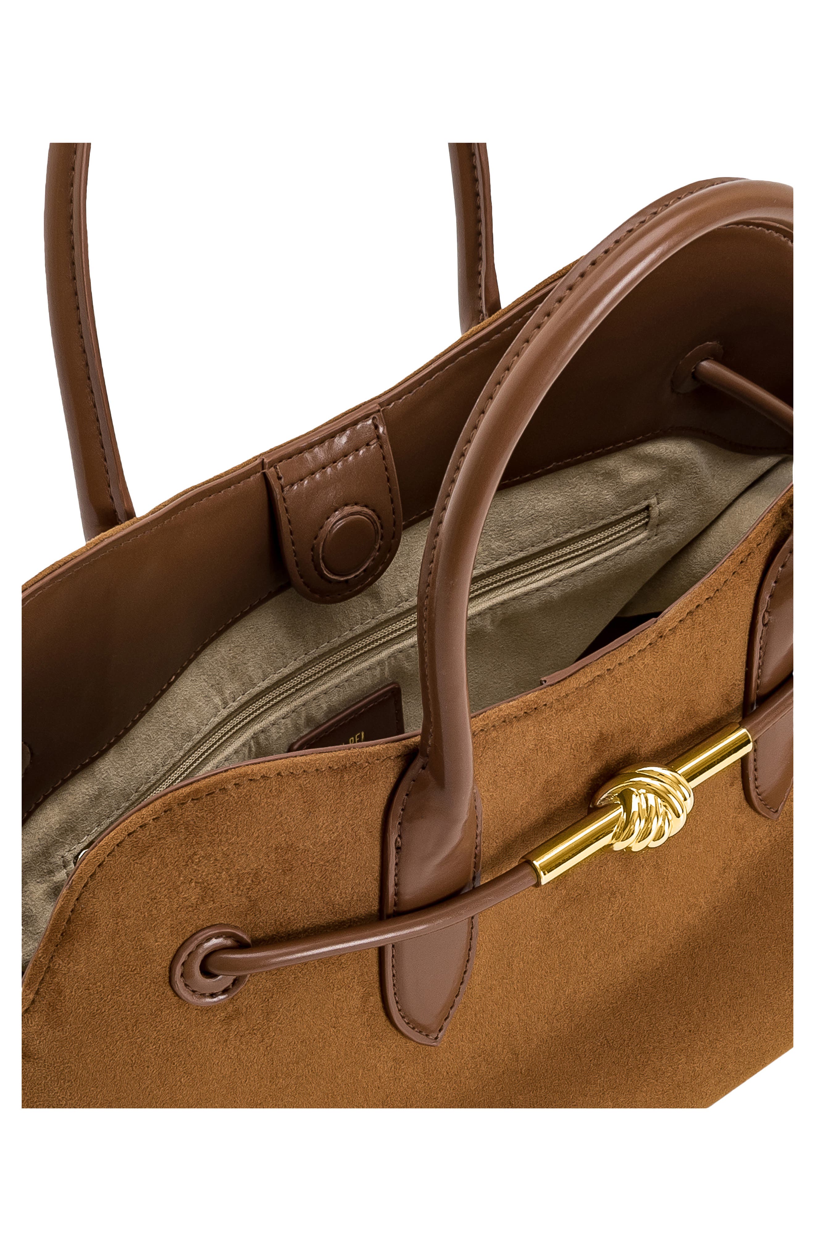 Adele Metal Rope Knot Tote Bag, Alternate, color, CARAMEL BROWN