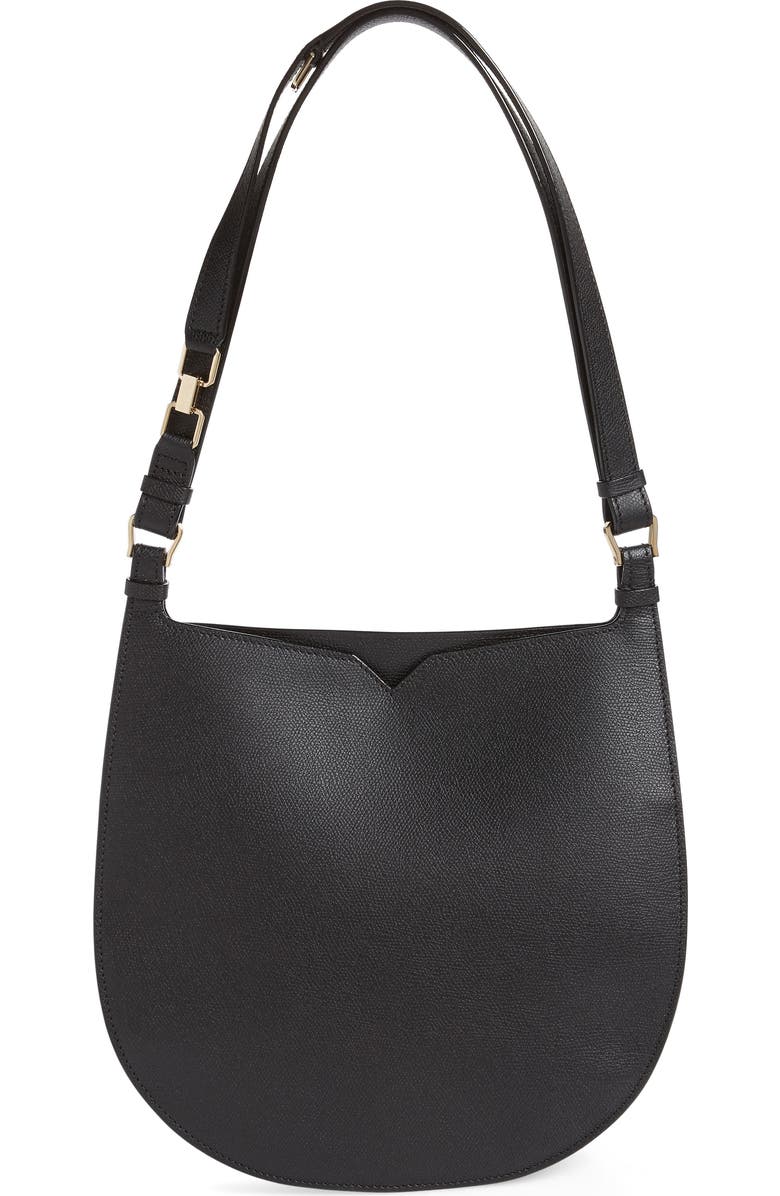 Valextra Medium Weekend Leather Hobo, Main, color,