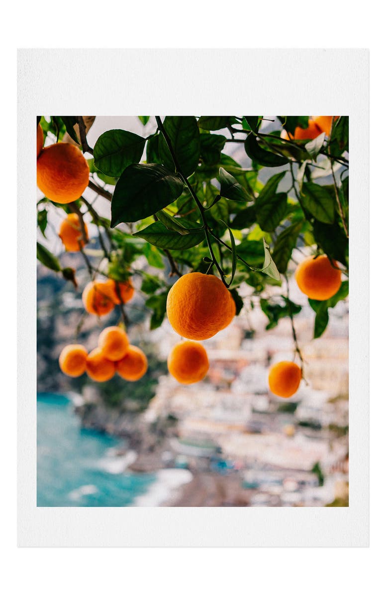 Deny Designs Amalfi Coast Oranges Art Print, Main, color,