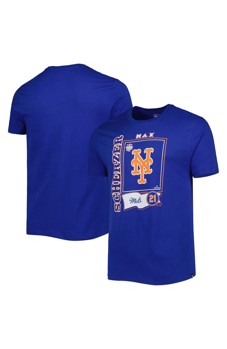 '47 Men's '47 Max Scherzer Royal New York Mets Super Rival Player T-Shirt, Main, color, 
