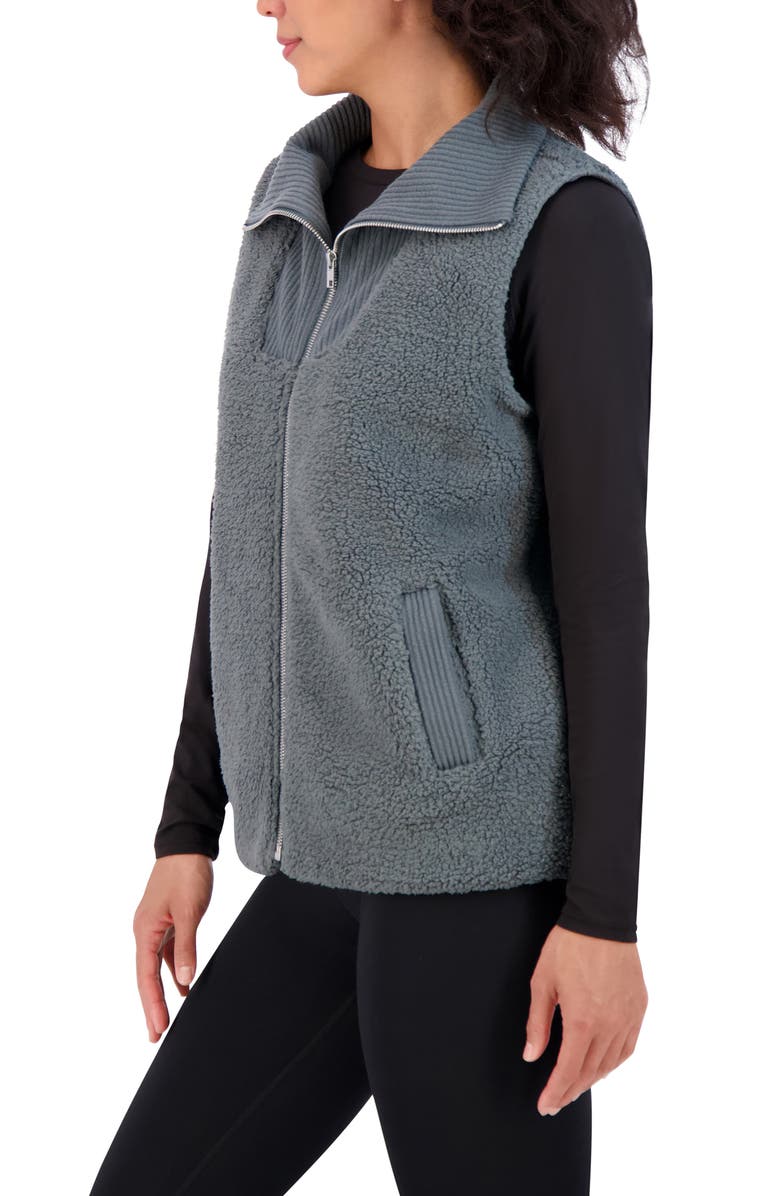 SAGE COLLECTIVE Mixed Fleece Vest, Alternate, color, Urban Chic