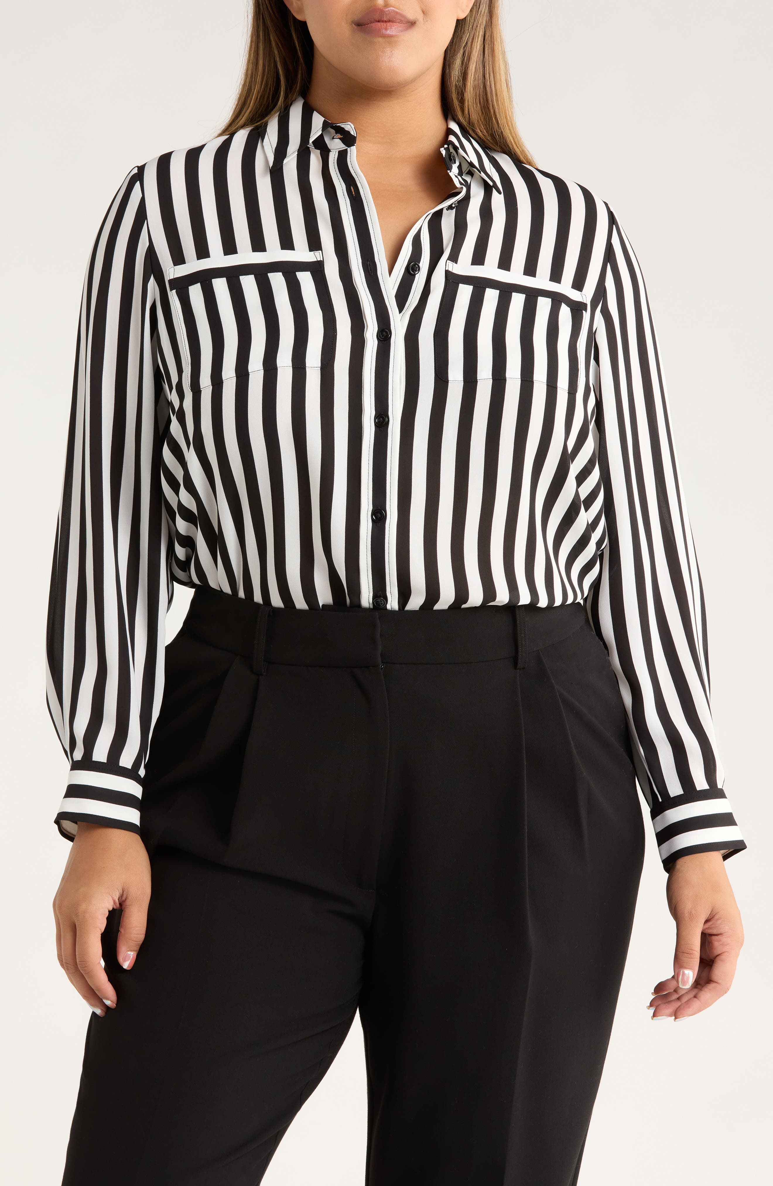 Stripe Button-Up Shirt