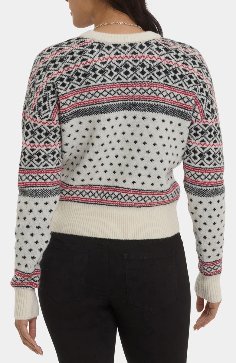 NYDJ Fair Isle Sweater, Alternate, color, Ivory/ Black