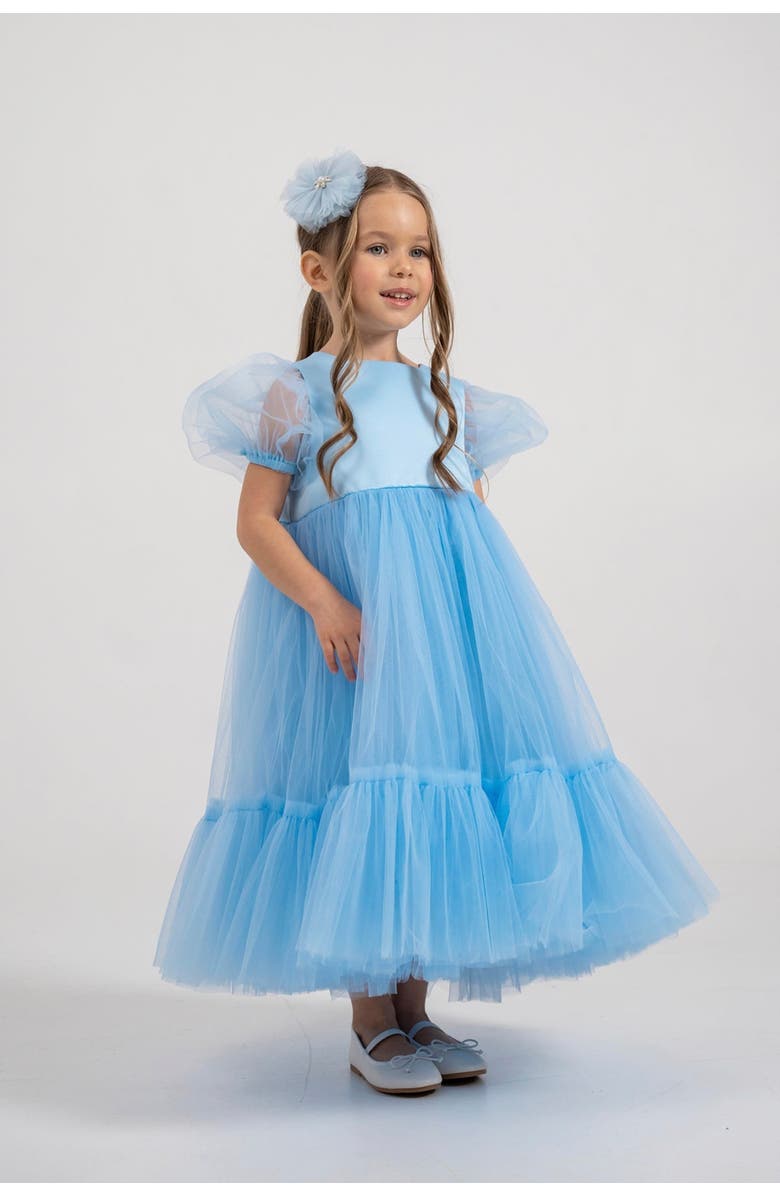 Mini Celebrities Frozen Maxi Tulle Dress, Alternate, color, Frozen Blue