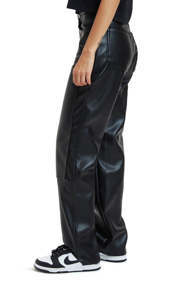 Good American Good '90s Better Than Leather Faux Leather Pants, Alternate, color, 